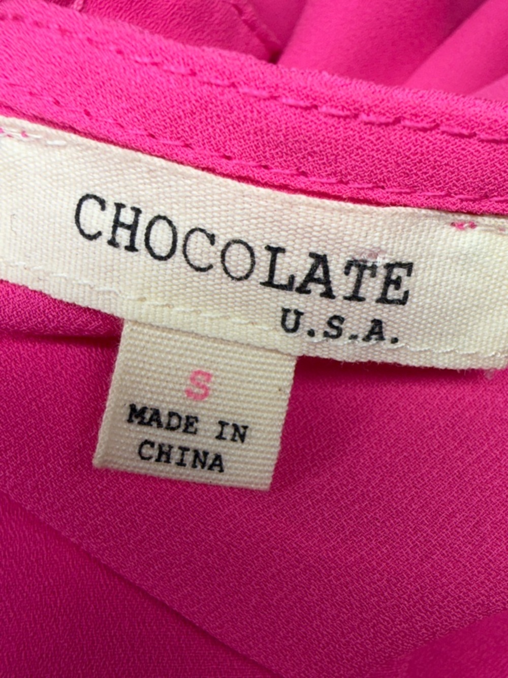 Chocolate Hot Pink Halter Camisole with Gold Chain Detail - Picture 4 of 5